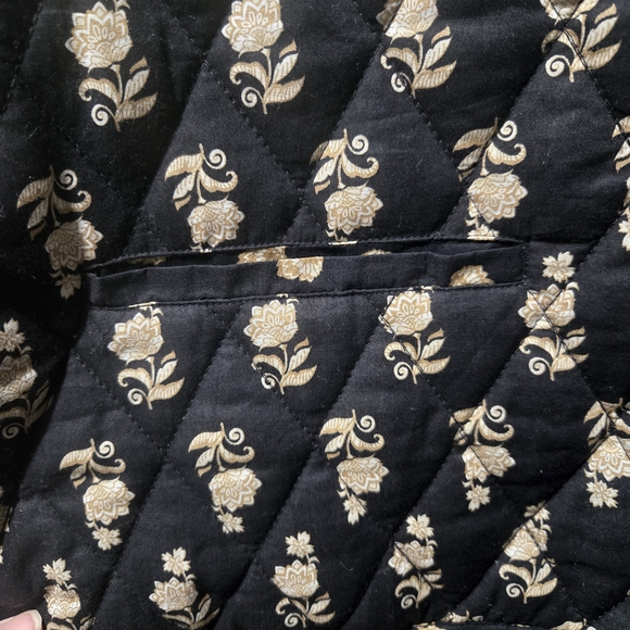 Lucky Brand Women's Black and Cream Floral Patterned Jacket Size Medium - Picture 6 of 9
